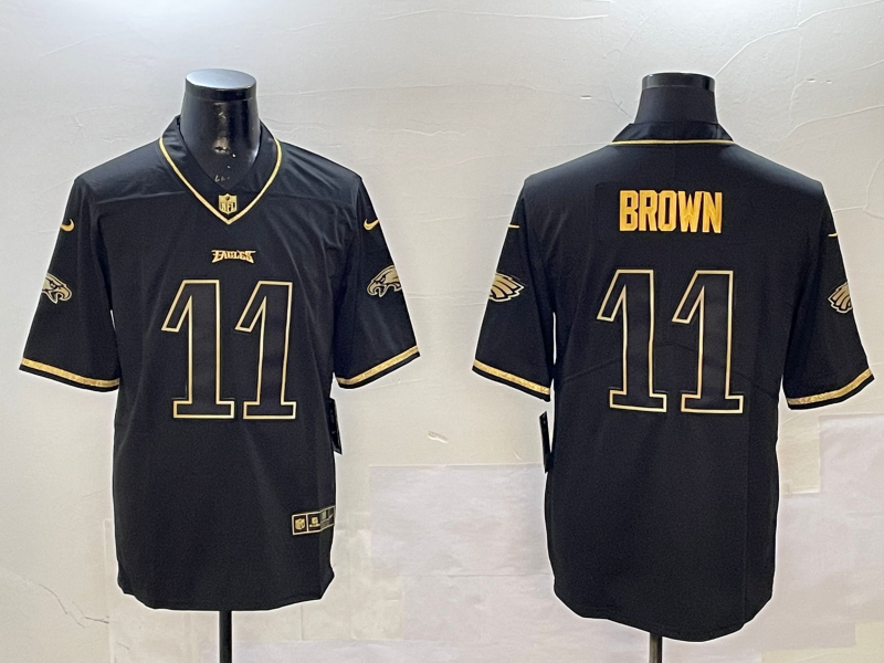 Men Philadelphia Eagles #11 Brown black 2025 Nike NFL jersey style 011->philadelphia eagles->NFL Jersey